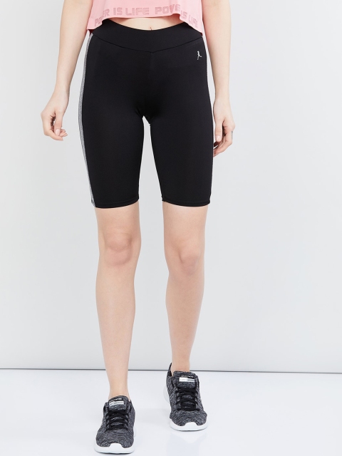 

max Women Black Solid Regular Fit Sports Shorts