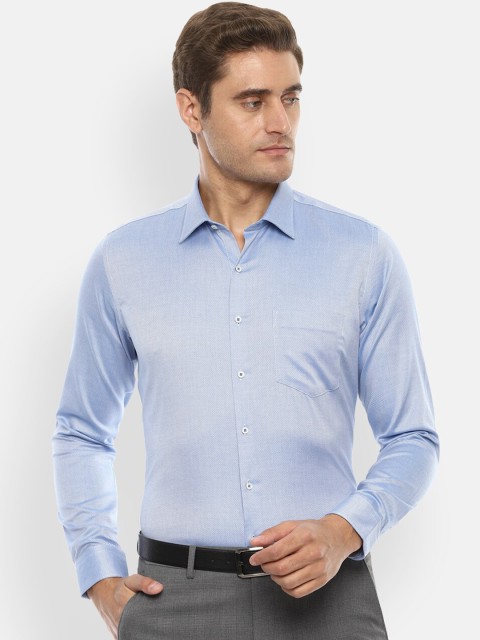 

Van Heusen Men Blue Slim Fit Self Design Party Shirt