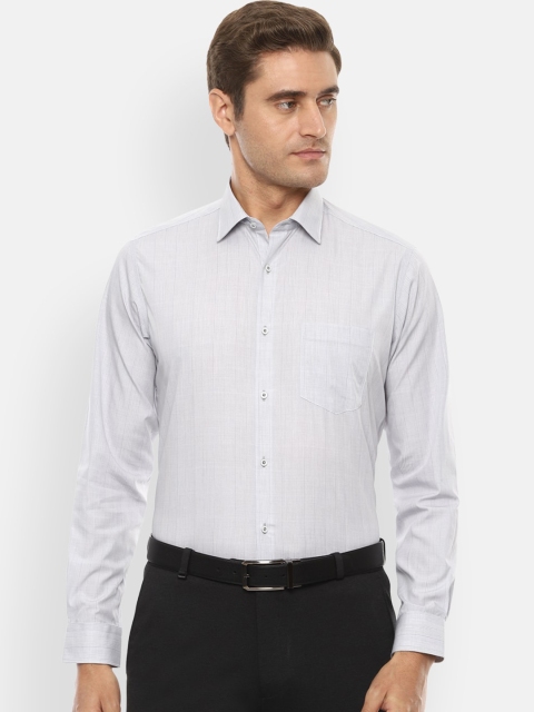 

Van Heusen Men Grey Slim Fit Checked Formal Shirt