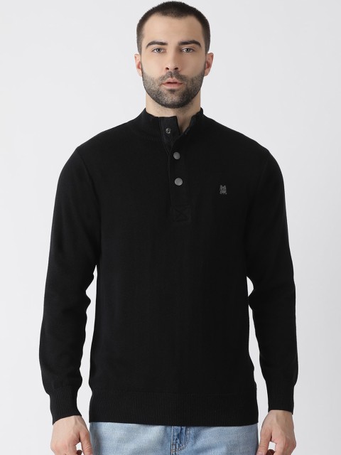 

Monte Carlo Men Black Solid Pullover Sweater