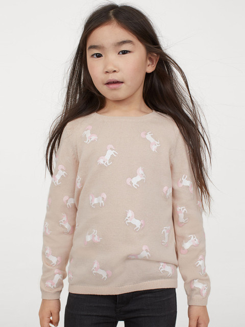 

H&M Girls 2 Pack Knitted Jumpers, Beige