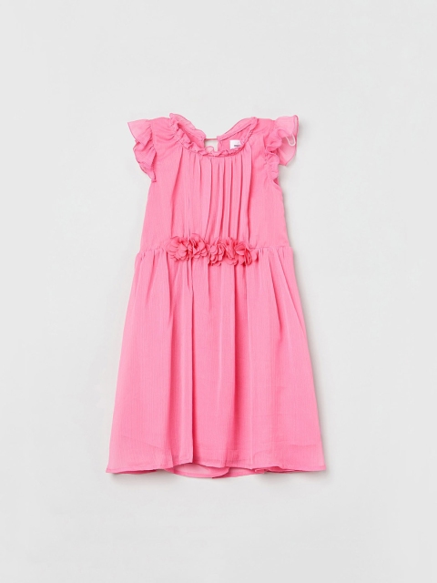 

max Girls Pink Solid A-Line Dress