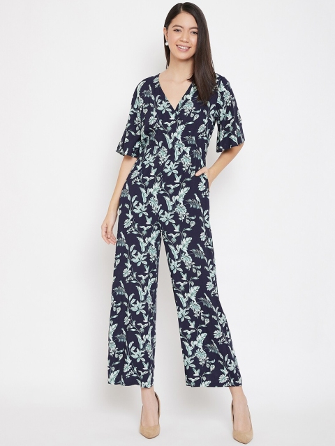 

Femella Women Navy Blue Printed Basic Jumpsuit