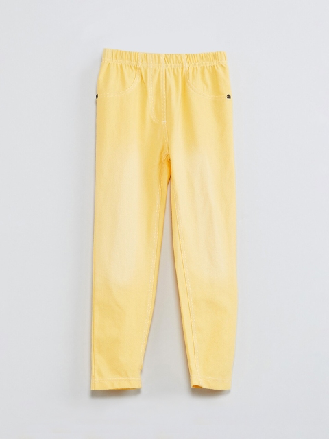 

max Girls Yellow Solid Jeggings