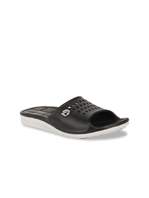 

Bata Men Black Laser Cut Sliders