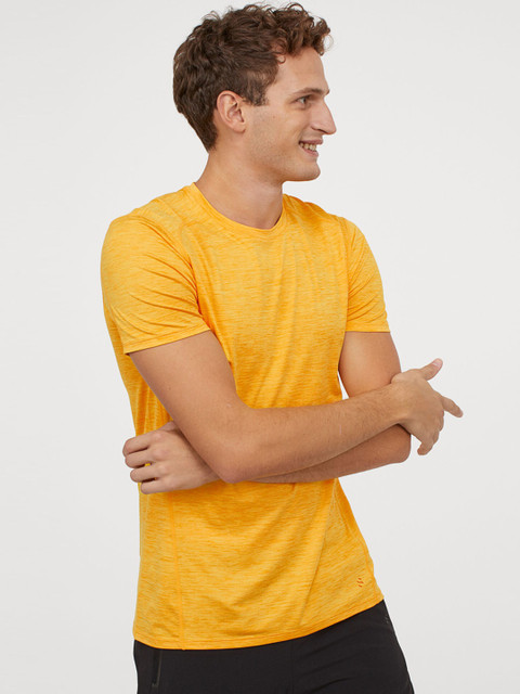 

H&M Men Yellow Sports top Slim Fit