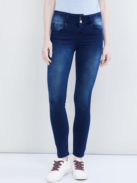 

max Women Blue Skinny Fit Mid-Rise Clean Look Stretchable Jeans