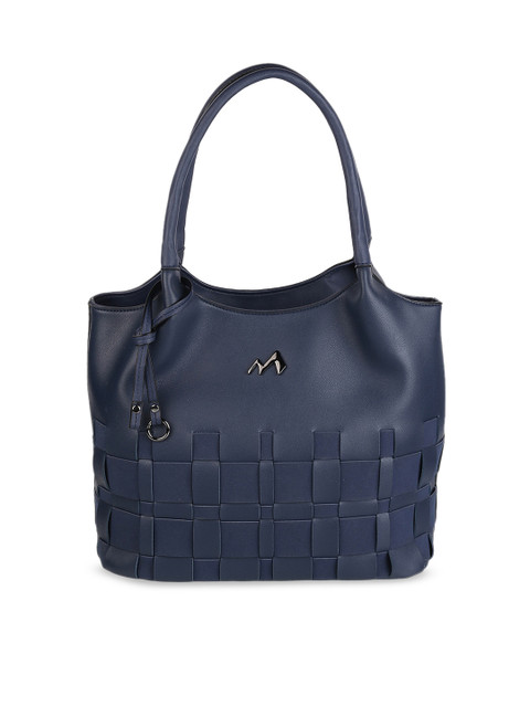 

Metro Navy Blue Textured Satchel Bag