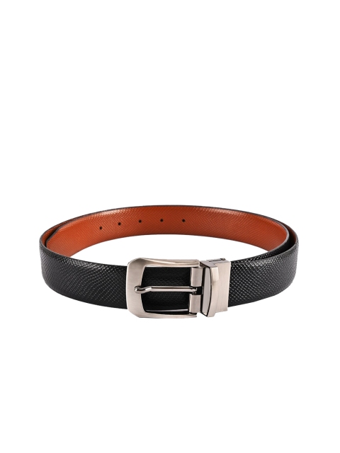 

BuckleUp Men Black & Tan Solid Belt