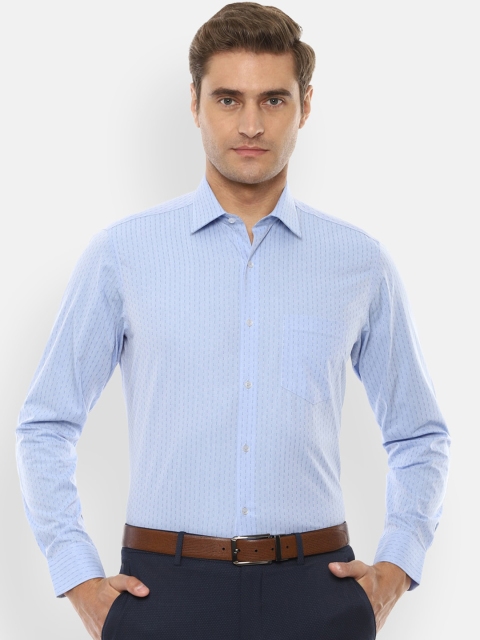 

Van Heusen Men Blue Slim Fit Striped Formal Shirt