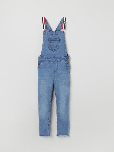 

max Girls Blue Stonewashed Denim Dungaree