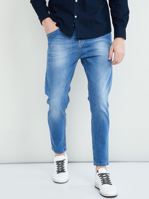 

max Men Blue Slim Fit Mid-Rise Clean Look Stretchable Jeans