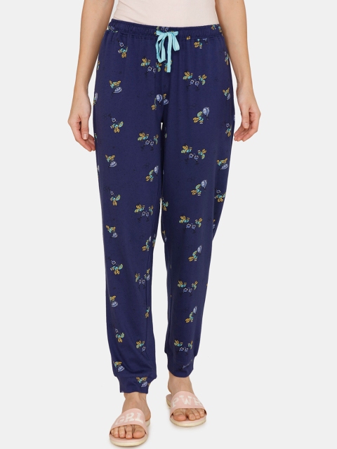 

Zivame Women Navy Blue Printed Lounge Pants