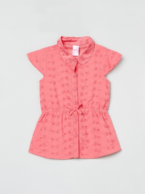 

max Girls Pink Schiffli Shirt Dress