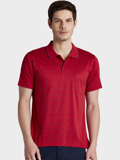 

ColorPlus Men Red Solid Polo Collar T-shirt
