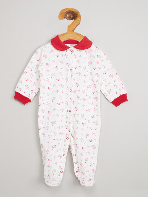 

max Girls White Printed Sleepsuit