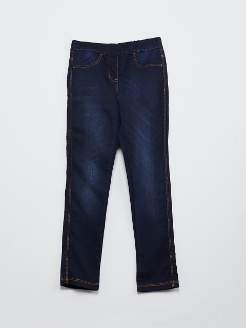 

max Girls Blue Solid Jeggings