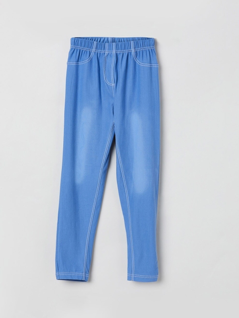 

max Girls Blue Solid Jeggings