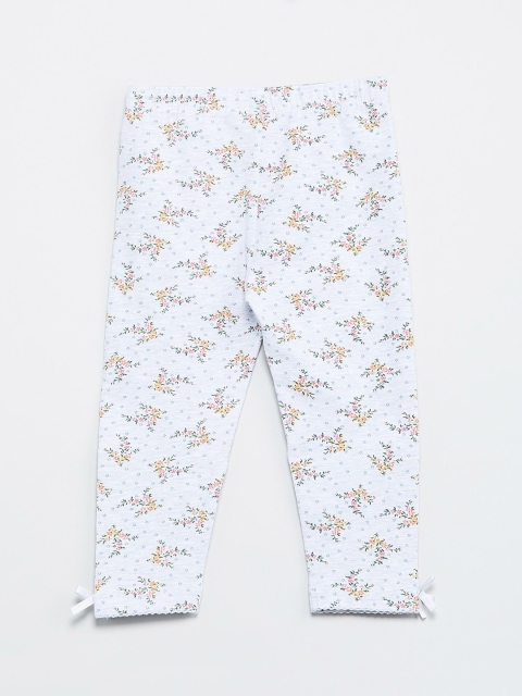 

max Girls Grey & Pink Printed Ankle-Length Leggings