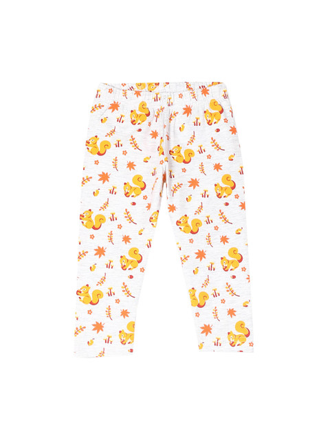 

Donuts Girls Off-White & Yellow Printed Ankle-Length Leggings