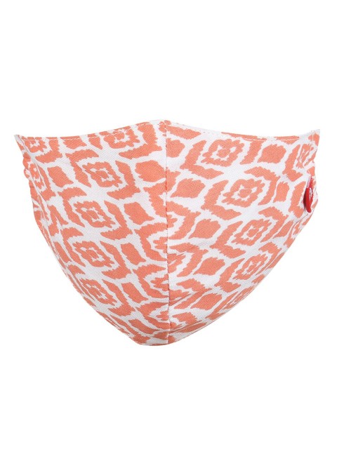 

Swiss Design Women Printed 2-Ply Anti-Pollution Reusable Mask With Headband & Hair Scarf, Off white