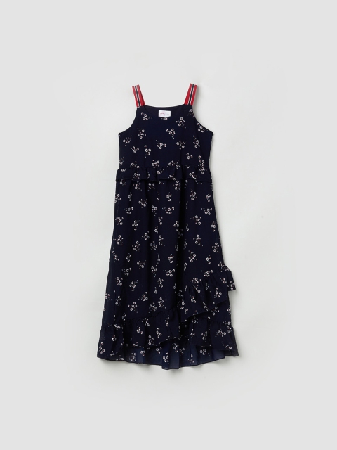 

max Girls Navy Blue Printed Maxi Dress