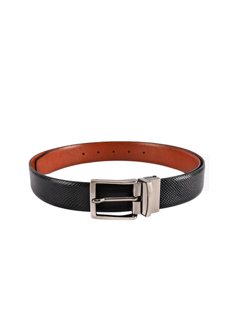

BuckleUp Men Black & Tan Solid Belt