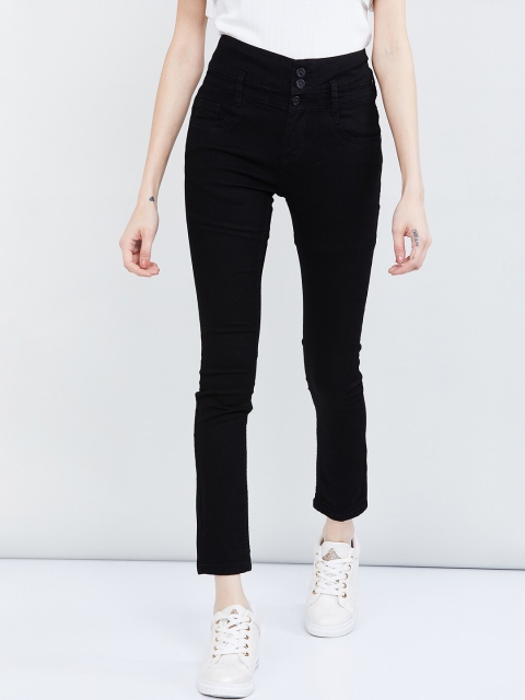 

max Women Black Skinny Fit Mid-Rise Clean Look Stretchable Jeans