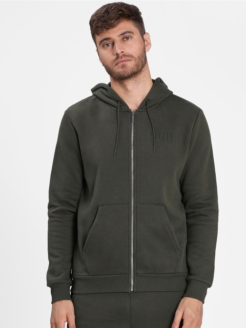 Puma Men Green Modern Basics Bomber Track Jacket
