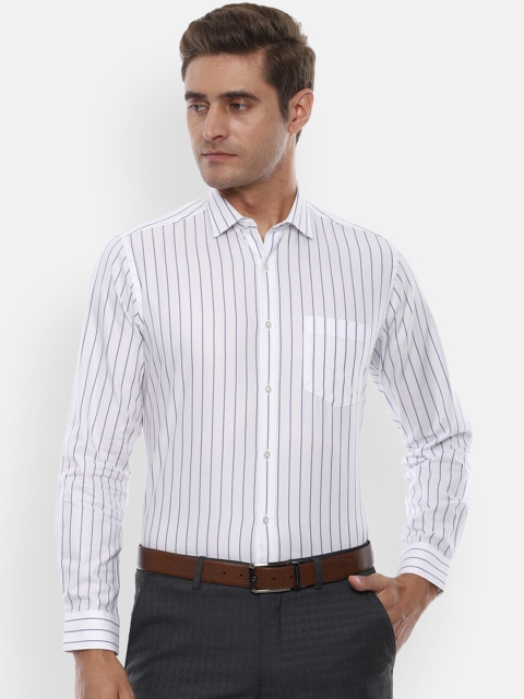 

Van Heusen Men White & Blue Slim Fit Striped Formal Shirt
