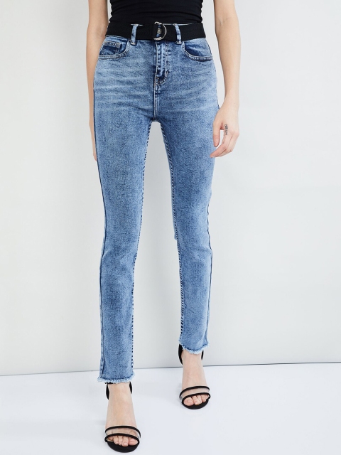 max Women Blue Skinny Fit Mid-Rise Clean Look Stretchable Jeans
