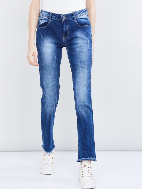 

max Women Blue Slim Fit Mid-Rise Clean Look Stretchable Jeans