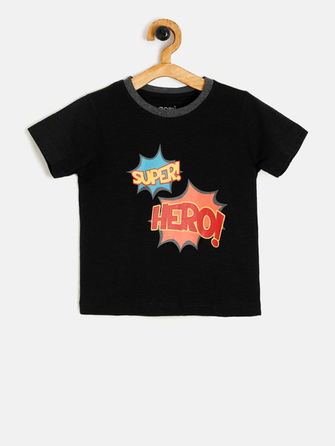 

Aomi Boys Black & Red Printed T-shirt