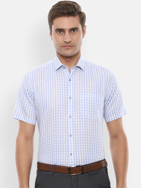 

Van Heusen Men Blue Slim Fit Checked Formal Shirt