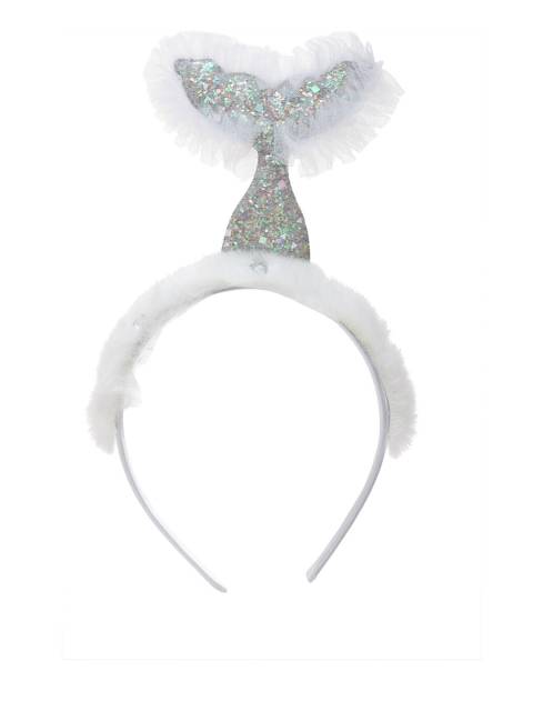 

Stoln Girls White & Silver-Toned Embellished Hairband