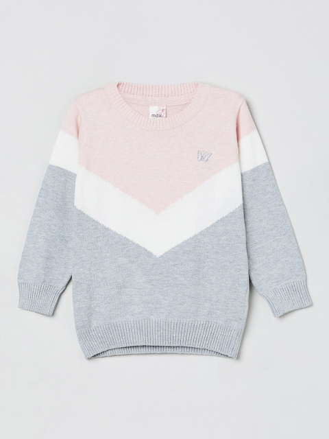 

max Girls Pink Colourblocked Sweatshirt
