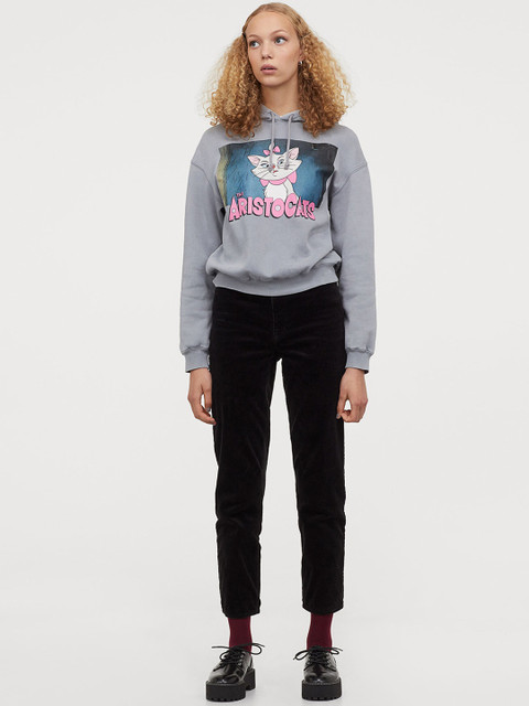 

H&M Women Grey & White Aristocats Printed Hoodie