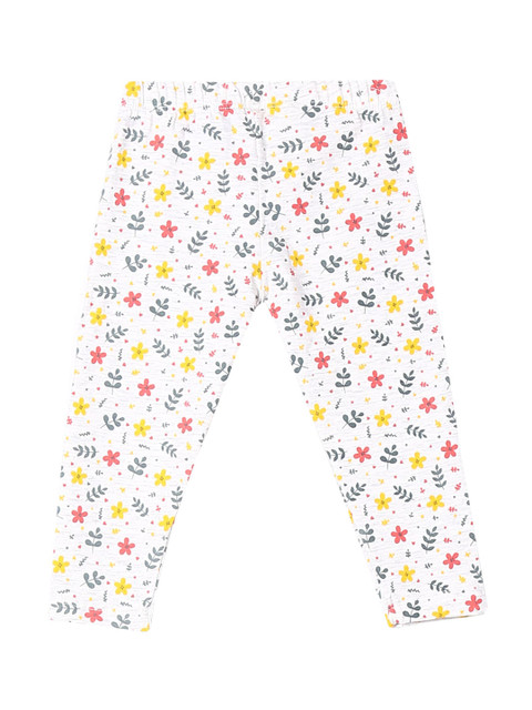 

Donuts Girls White & Pink Printed Ankle-Length Leggings