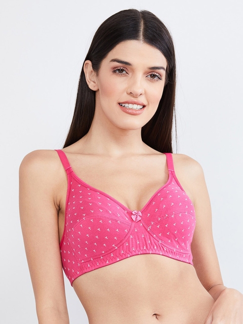 

max Pink & White Printed Non-Wired Non Padded T-shirt Bra WIN19SCB01D