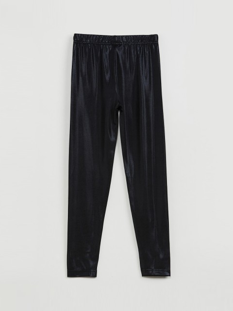 

max Girls Black Solid Ankle-Length Leggings