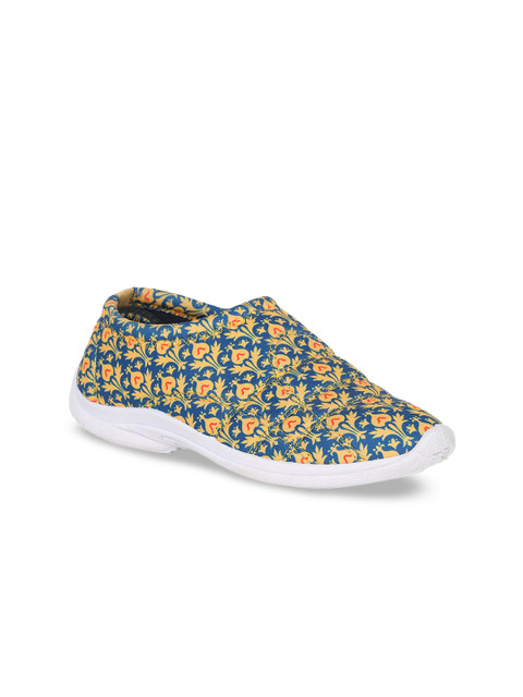 

Bata Women Blue & Yellow Printed Slip-On Sneakers
