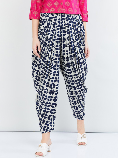 

max Women Off-White Regular Fit Printed Dhoti Pant