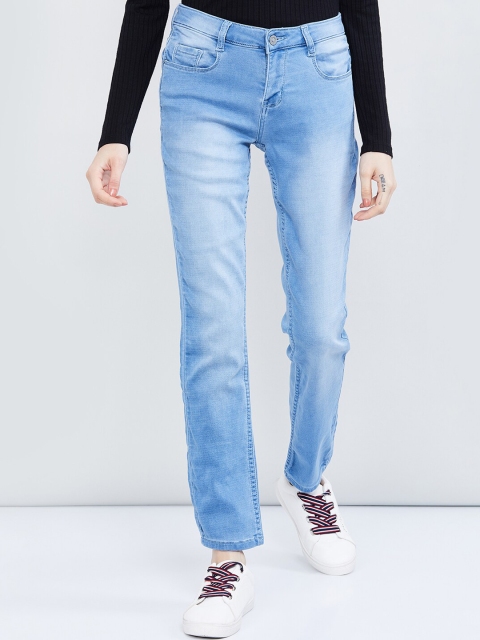 

max Women Blue Slim Fit Mid-Rise Clean Look Jeans
