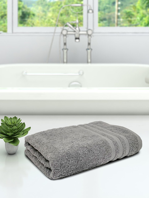 

Athom Trendz Unisex Grey Solid 450 GSM Bath Towel