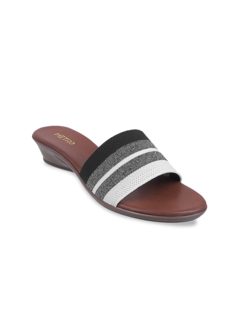 

Metro Women Black & White Striped Sandals