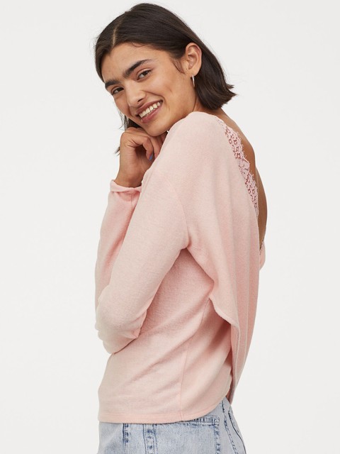 

H&M Women Pink Solid Sweatshirt