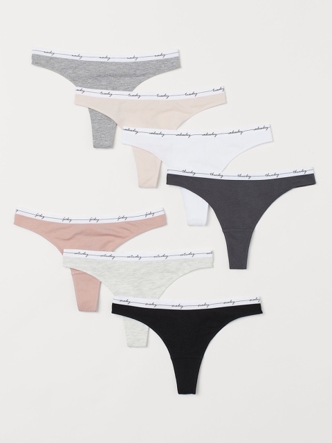 

H&M Women Solid 7-Pack G-strings, White