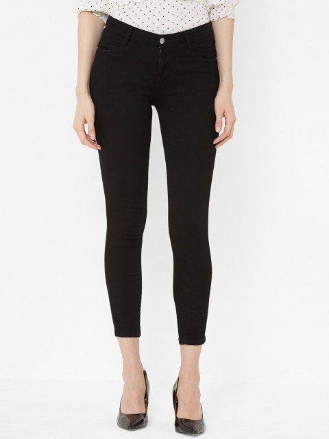 

Kraus Jeans Women Black Skinny Fit Mid-Rise Clean Look Jeans