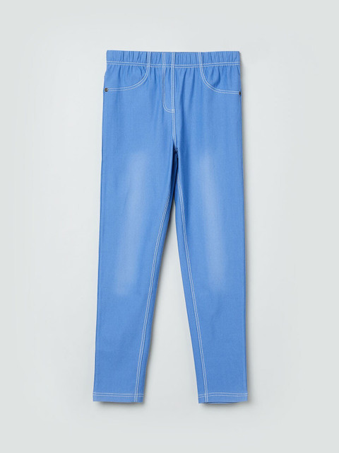 

max Girls Blue Stone Washed Jeggings