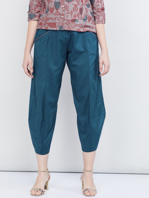 

max Women Blue Regular Fit Solid Jodhpuris
